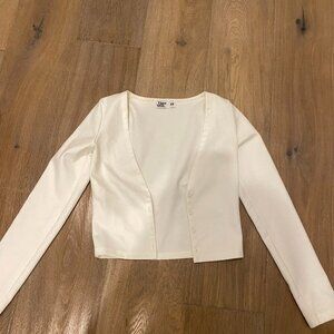 Tiger Mist White Long-Sleeve Button Up Size XS